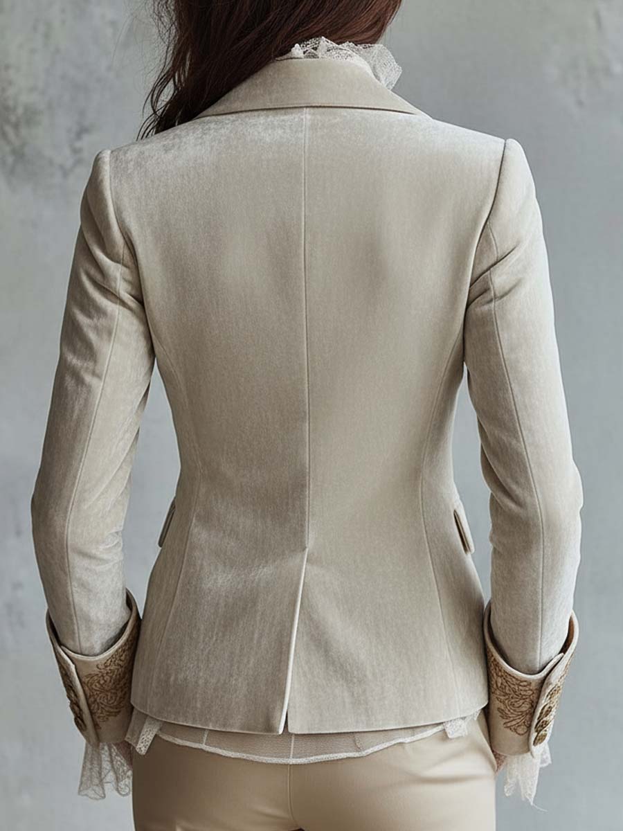 Cordelia | Blazer Tailored Ricamato Avorio