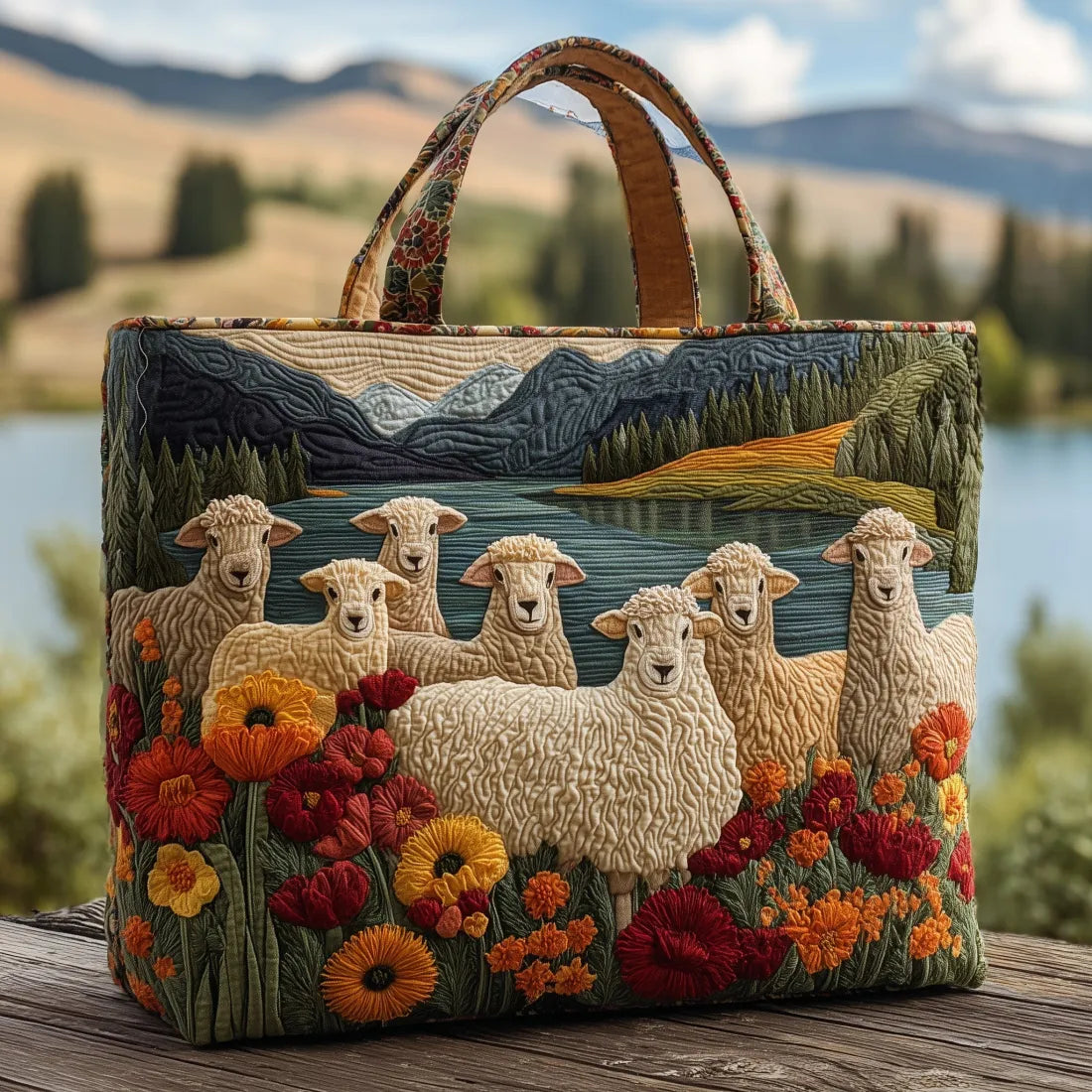Borsa Artigianale - Pecore vicino al Lago