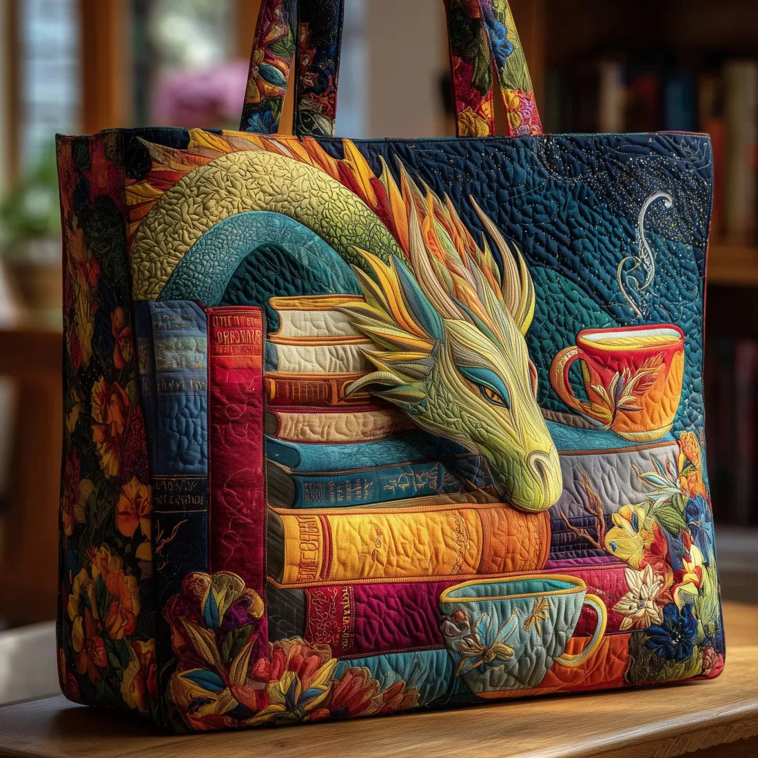 Borsa Artigianale - Drago Lettore di Libri e Tazze