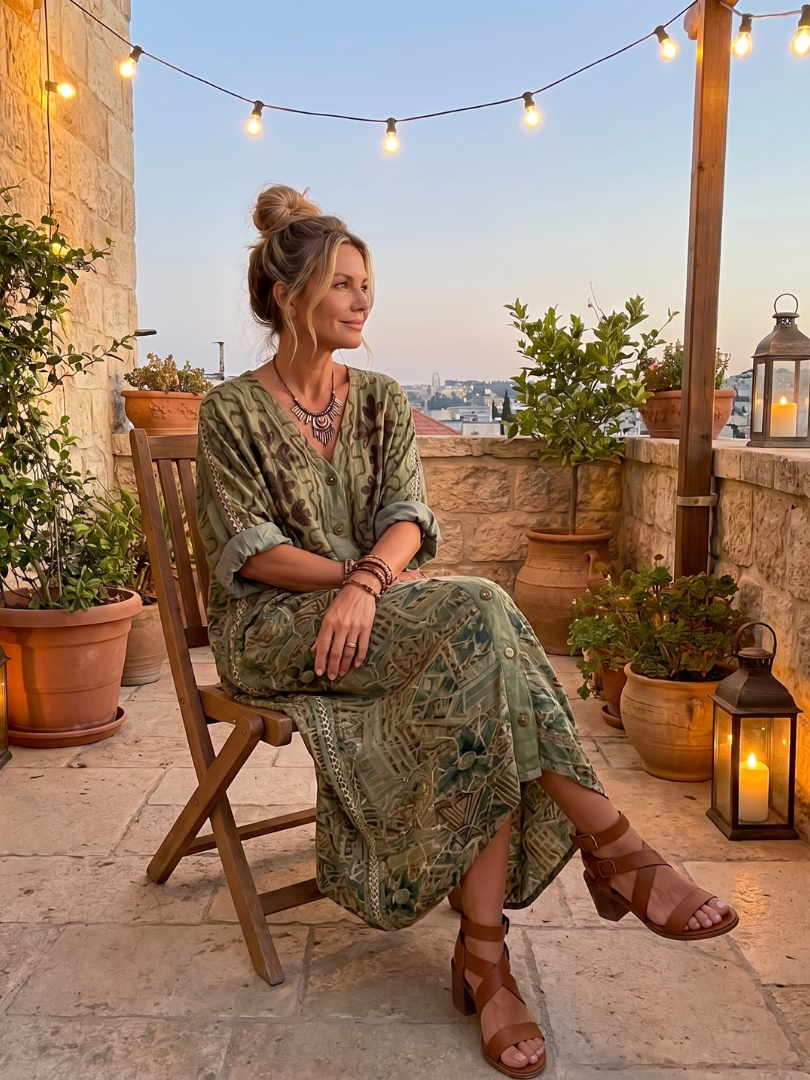 Aleta | Abito Midi Oversize con Bottoni e Tasche