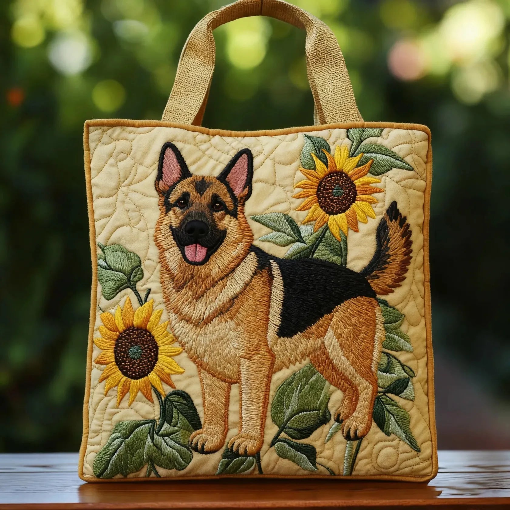 Borsa Artigianale - Pastore Tedesco Floreale