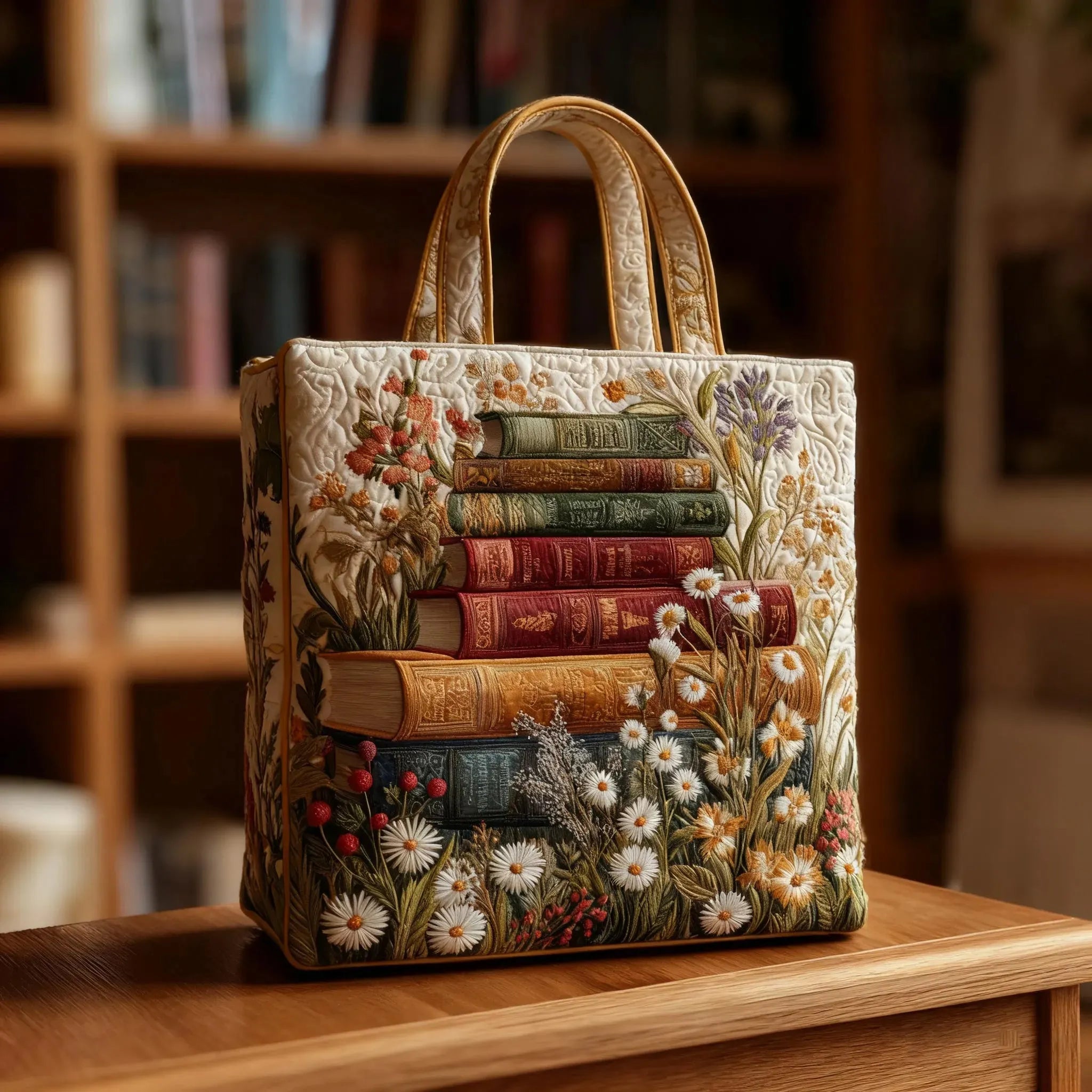 Borsa Artigianale Imbottita - Motivo Floreale