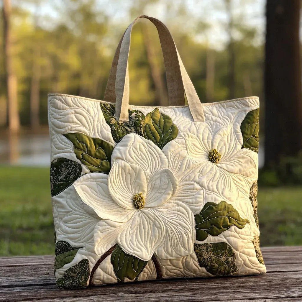 Borsa Artigianale Imbottita - Gigli Bianchi Eleganti