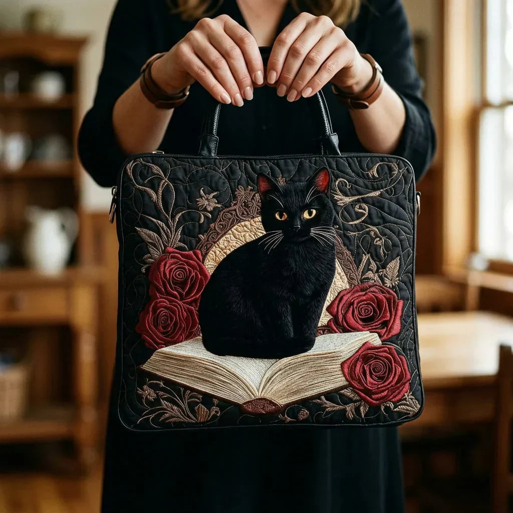 Borsa Artigianale Imbottita - Gatto Nero su Libri
