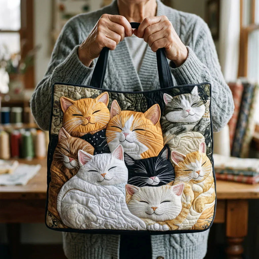 Borsa Artigianale Imbottita - Gattini Addormentati
