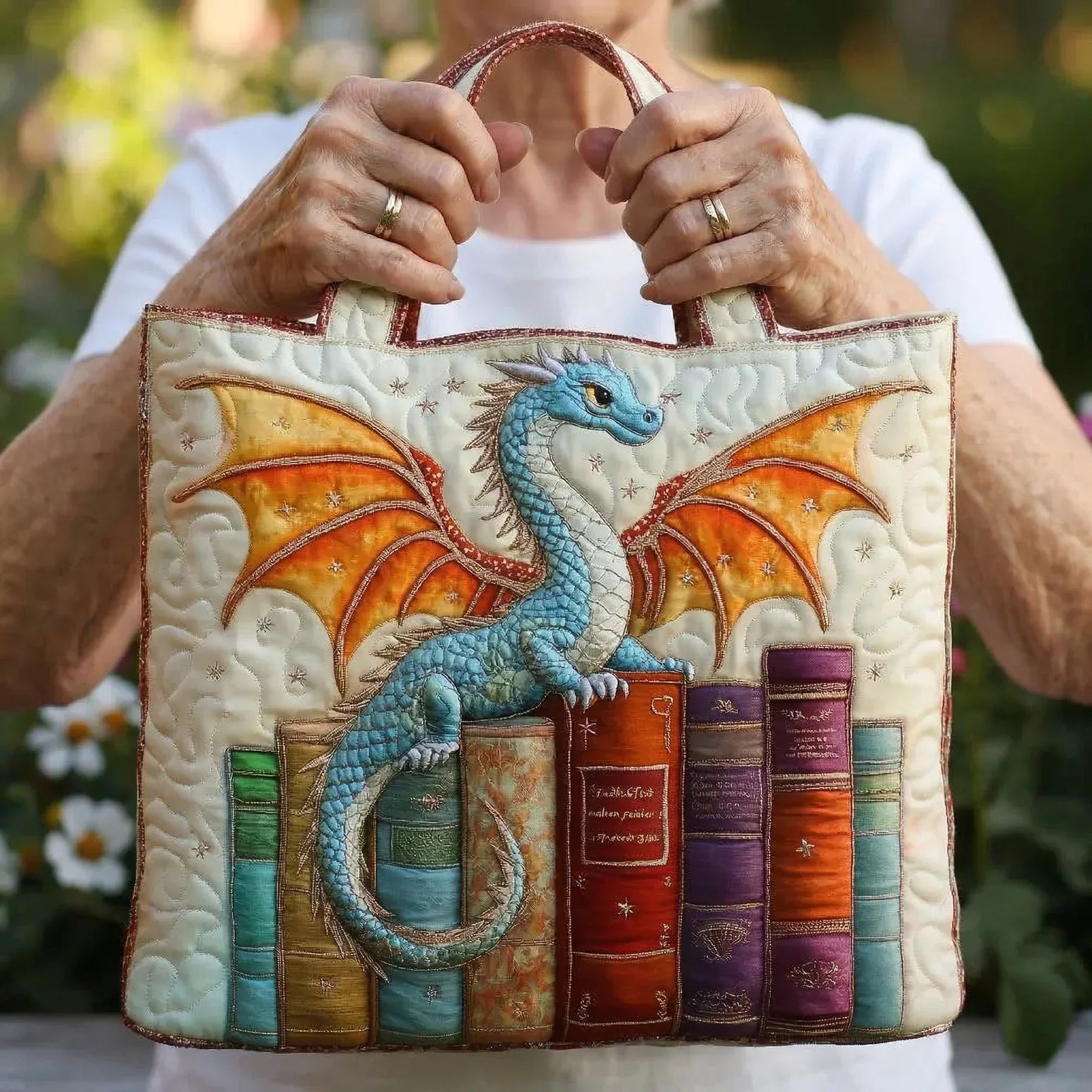 Borsa Imbottita - Drago Smeraldo Guardiano dei Libri