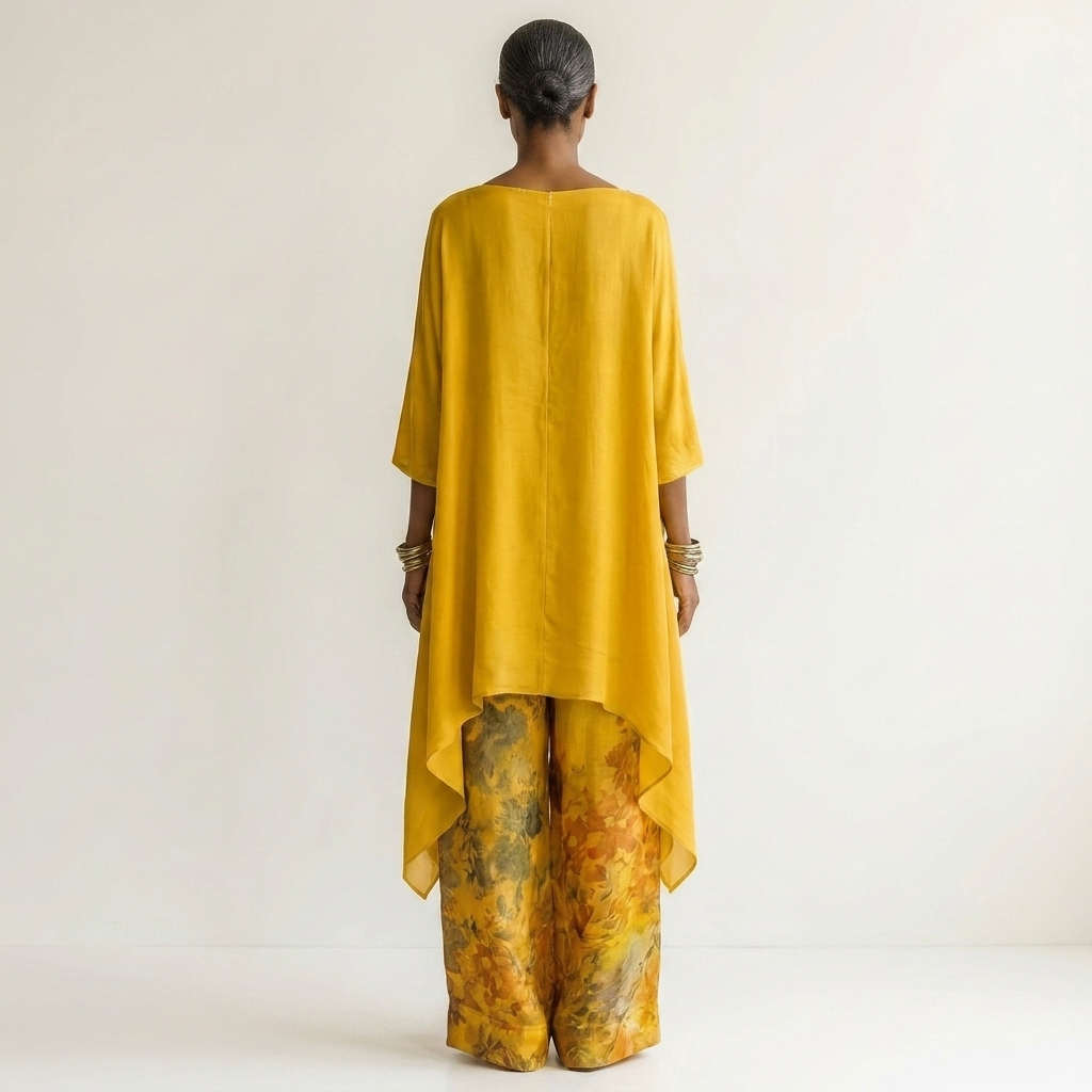 Cariola | Completo Donna Asimmetrico in Cotone e Seta