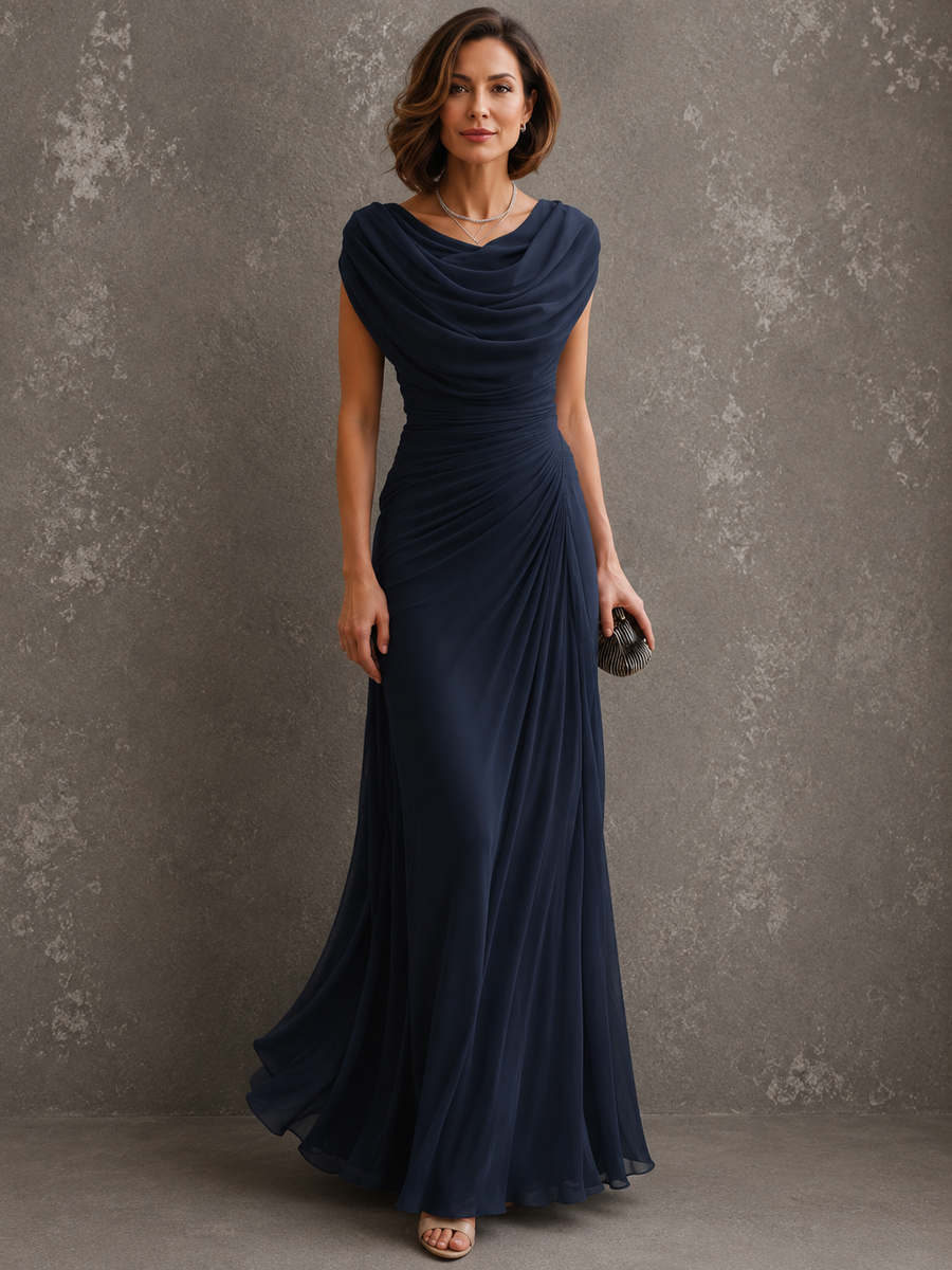 Maëlle | Abito Lungo Donna Drappeggiato Senza Maniche