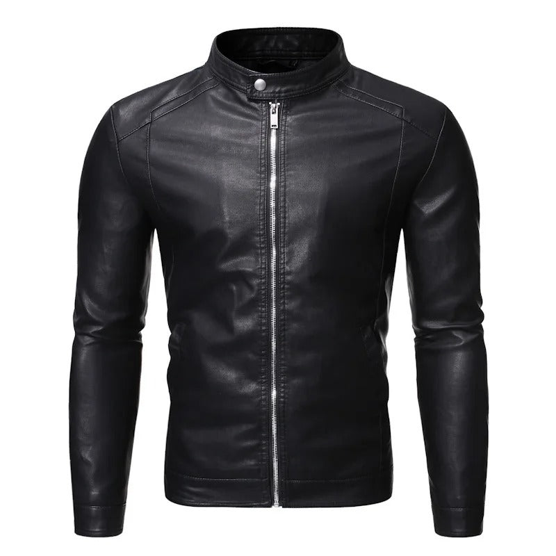 Gabriele | Giacca in Pelle Collo Alto