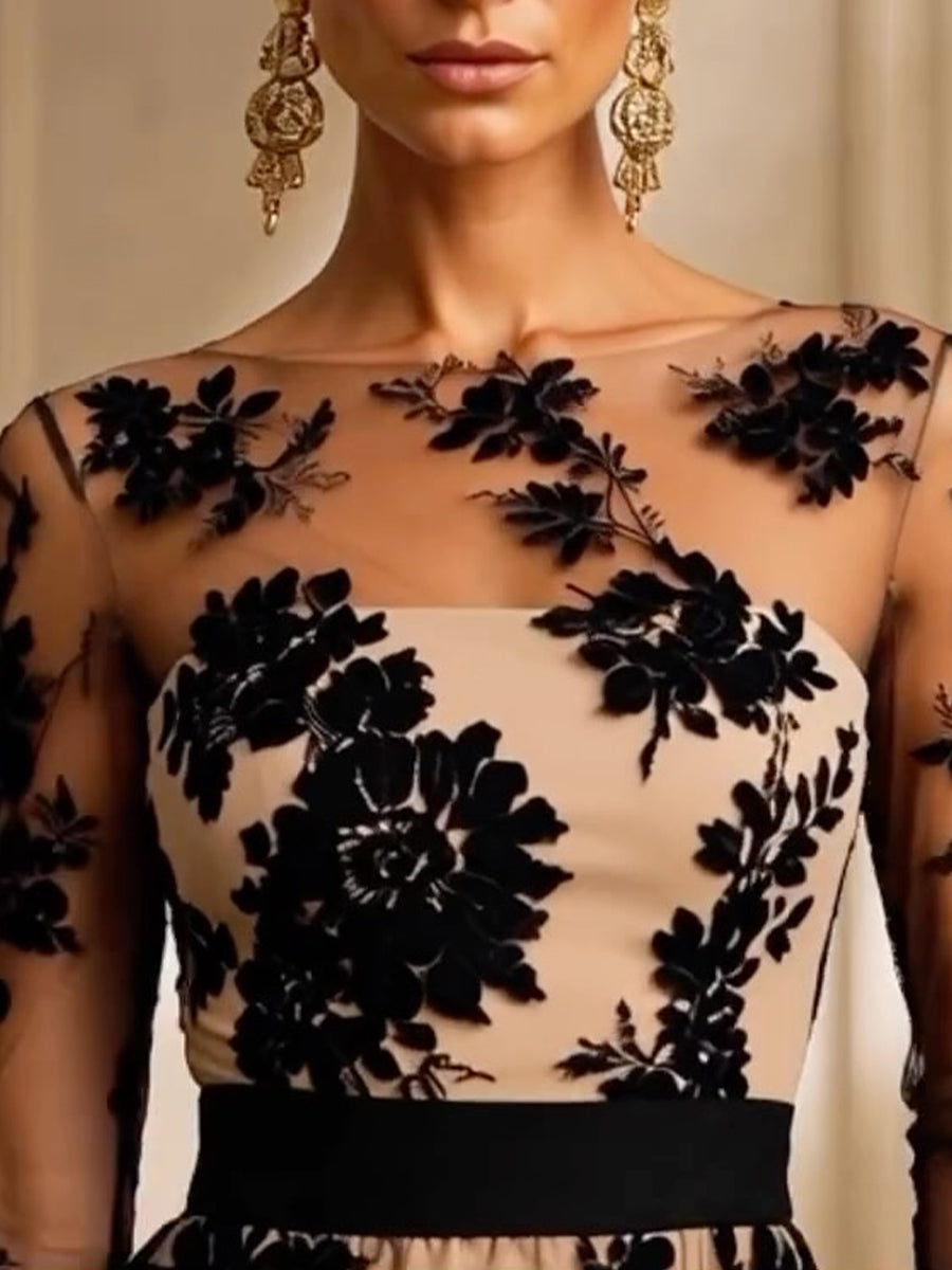 Catherine – Abito da Sera in Pizzo Floreale