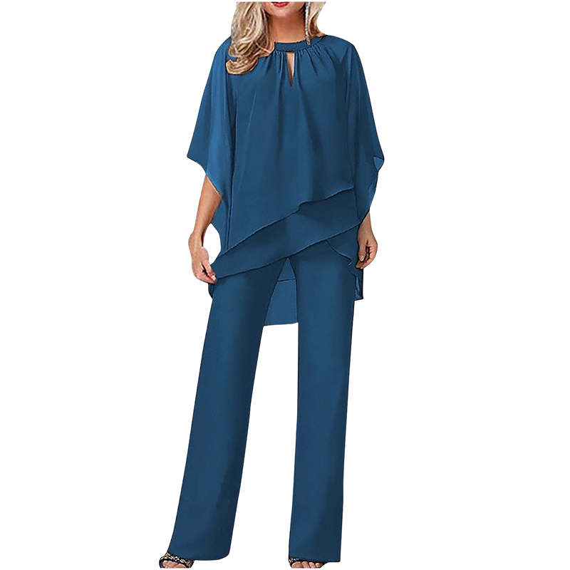 Jeannine | Completo Chemisier Asimmetrico Sovrapposto e Pantalone Largo