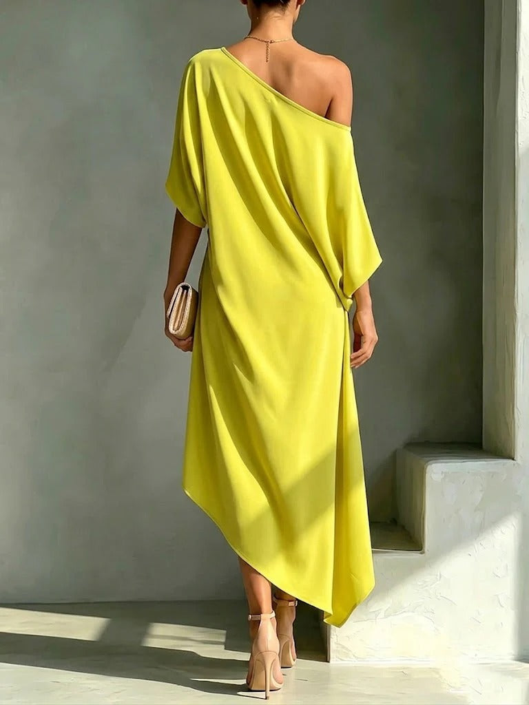 Carlotta | Abito Midi Donna Monospalla Asimmetrico